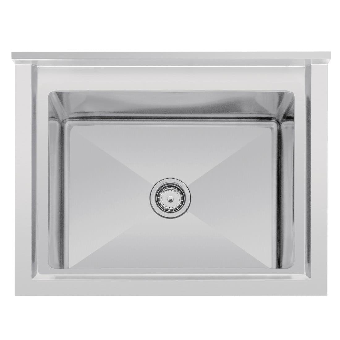 Vogue St/St Deep Pot Sink - 770mm (w) x 600mm (d) 90mm Drain - HC910