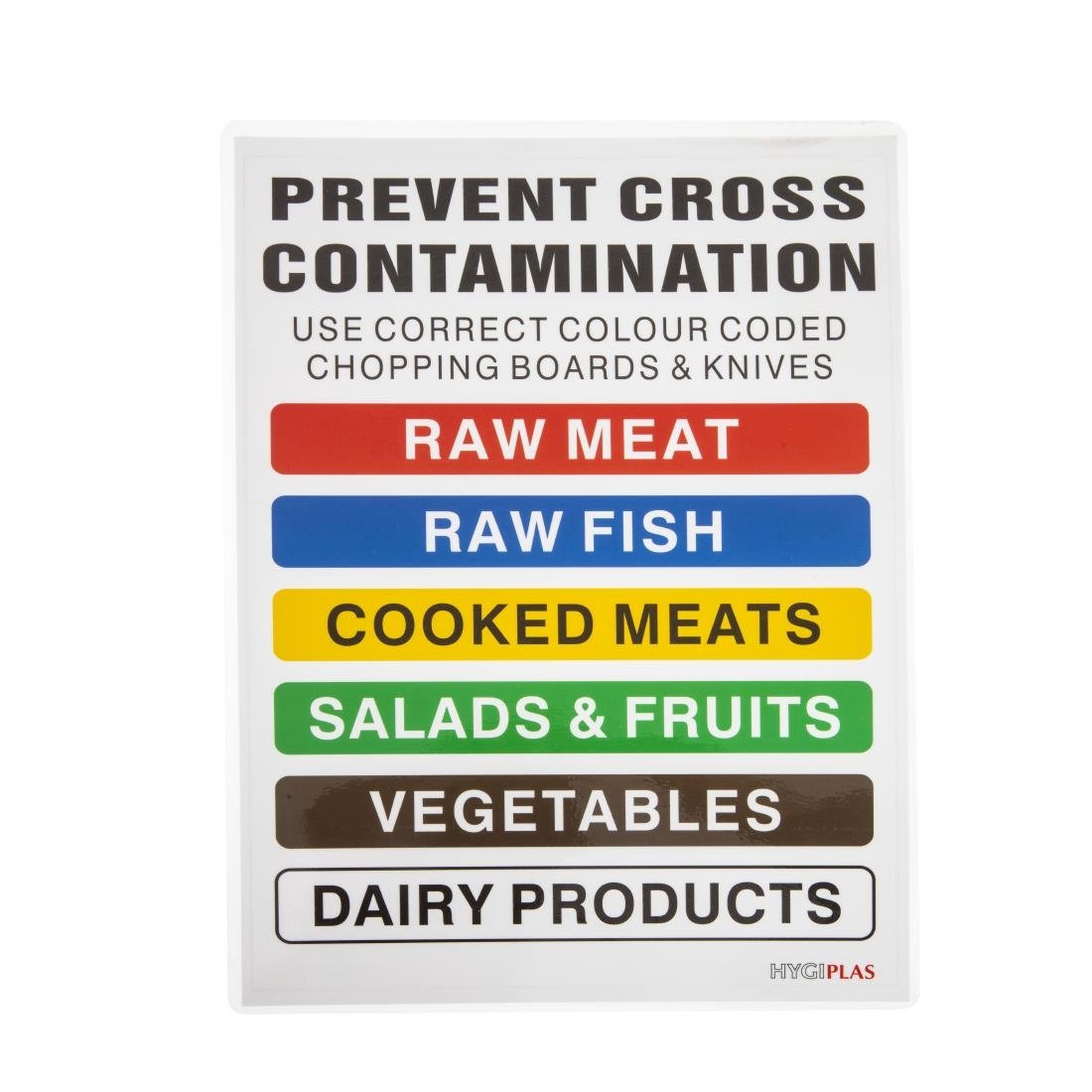 Hygiplas Standard Low Density Set of 6 Chopping Boards with Rack - 10x300x450mm - FY329