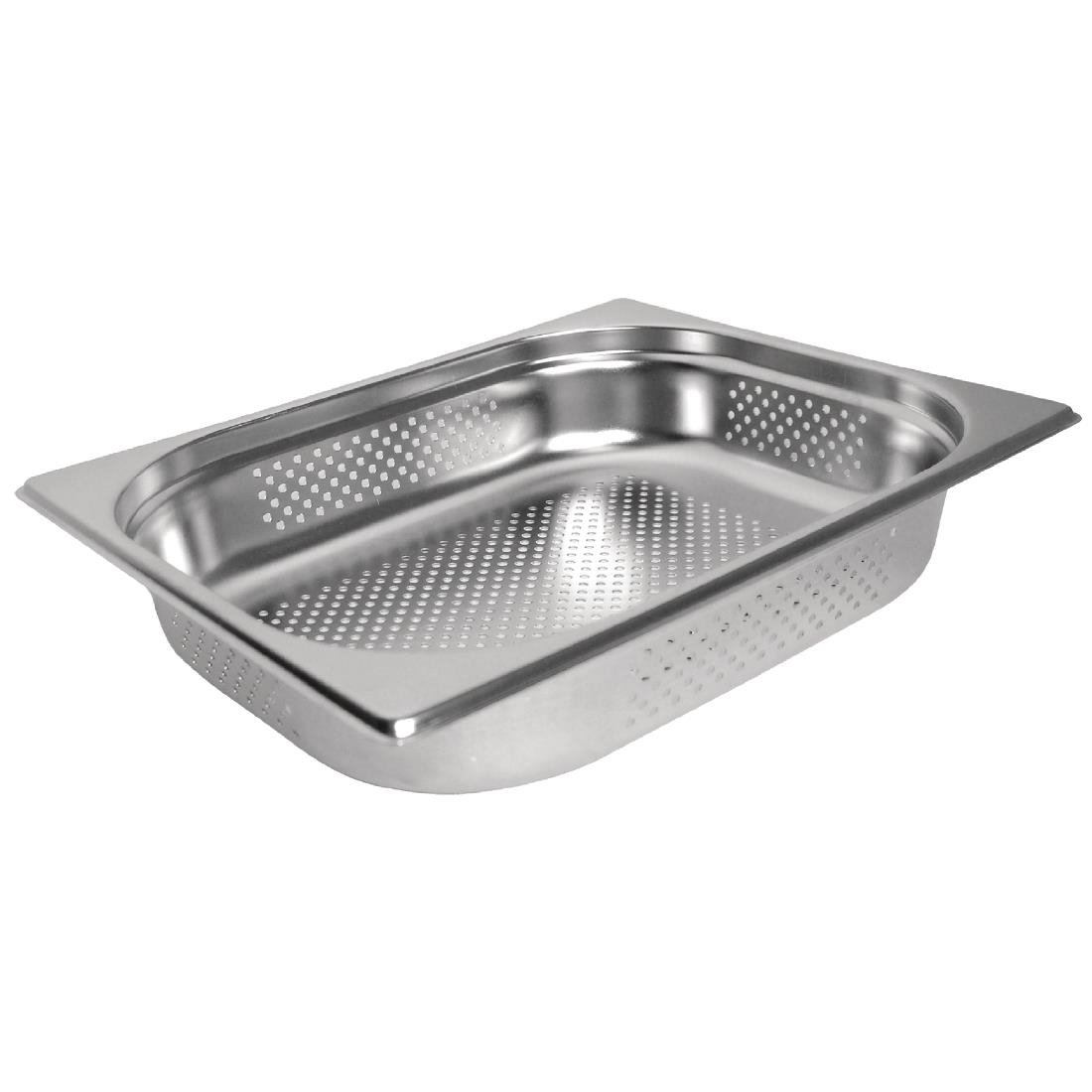 Vogue Stainless Steel Perforated 1/2 Gastronorm Tray 100mm - DN702