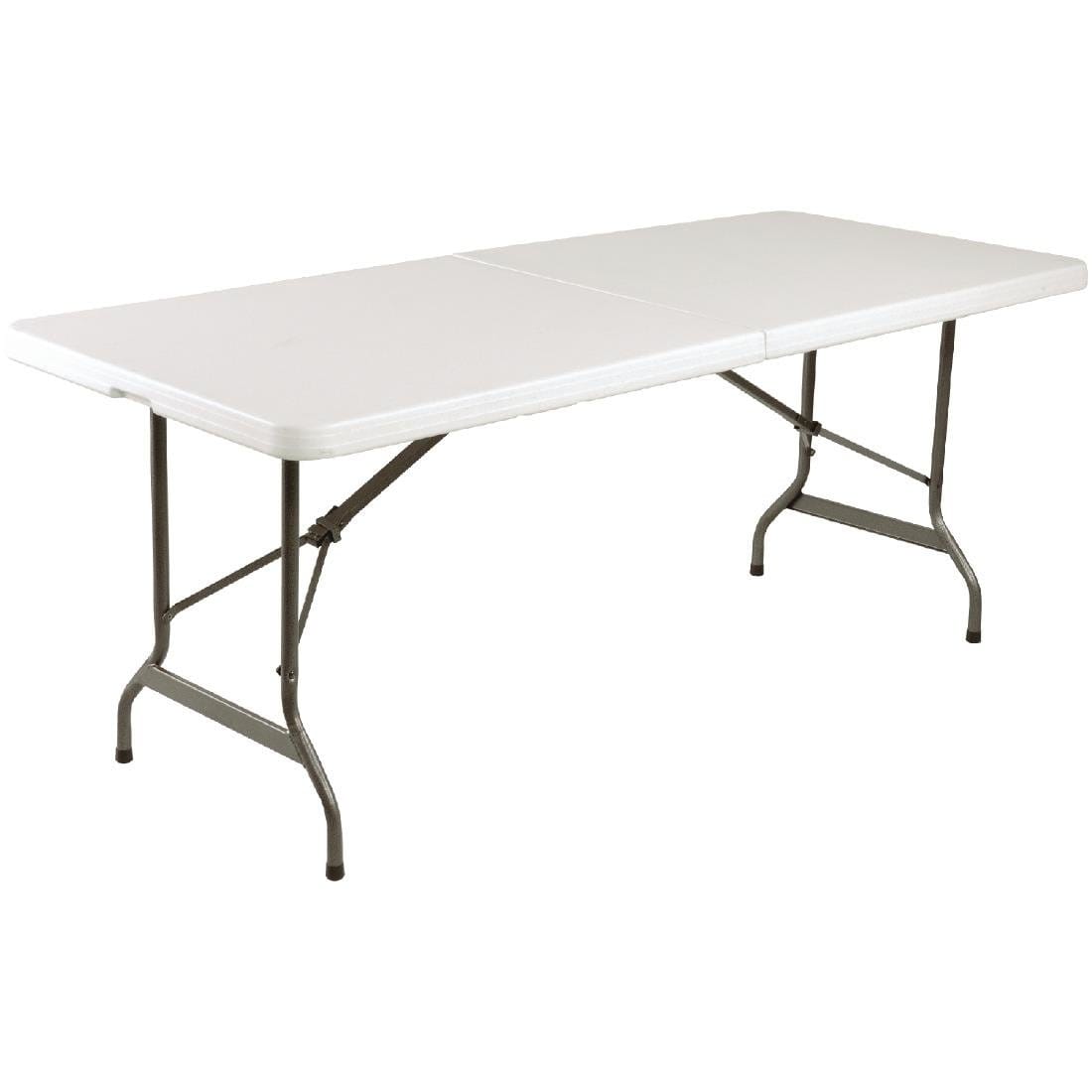 Bolero Centre Folding Utility Table 6ft White - L001