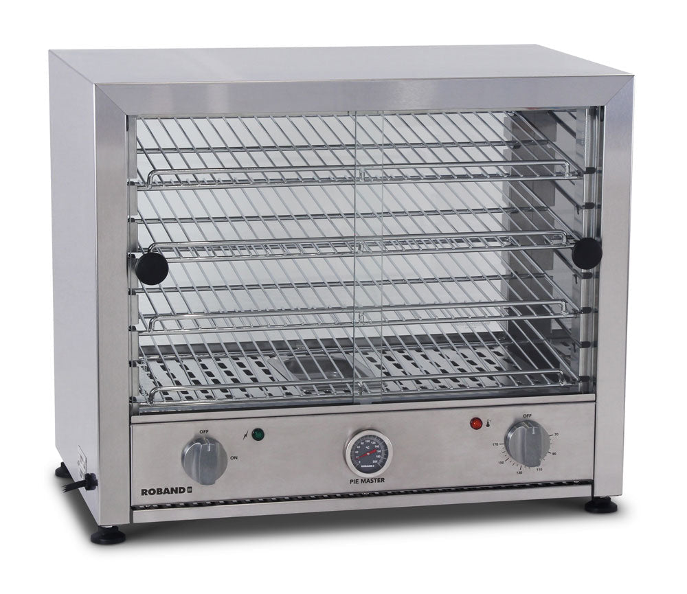 Roband Pie and Food Warmer Hinged Glass Door with Internal Light - 50 Pies - PM50L