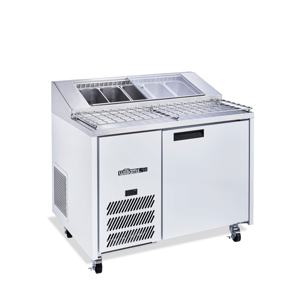 Williams Jade Pizza - One Door White Colorbond Pizza Prep Counter Refrigerator With Blown Air Well HJ1PCBA