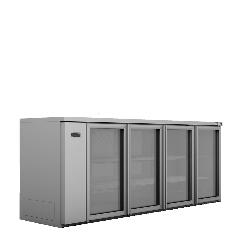 Williams Cameo - Four Door Stainless Steel Remote Back Bar Counter Display Refrigerator HC4RGS