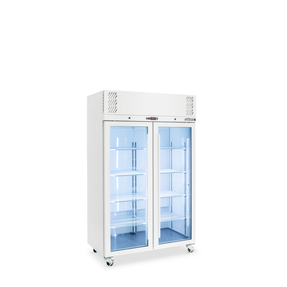 Williams Pearl - Two Door White Colorbond Upright Display Refrigerator HP2GWHC