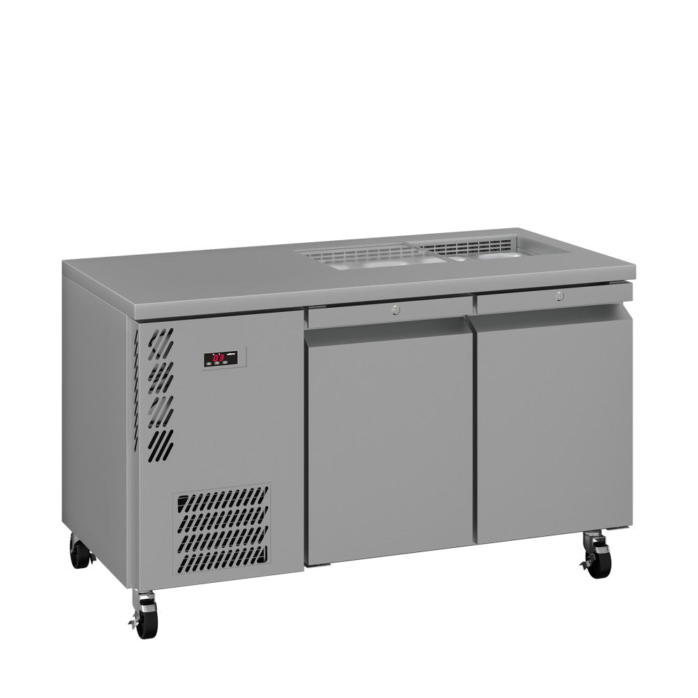 Williams Opal - Two Door Stainless Steel Under Counter Refrigerator With Blown Air Well HO2USSBA