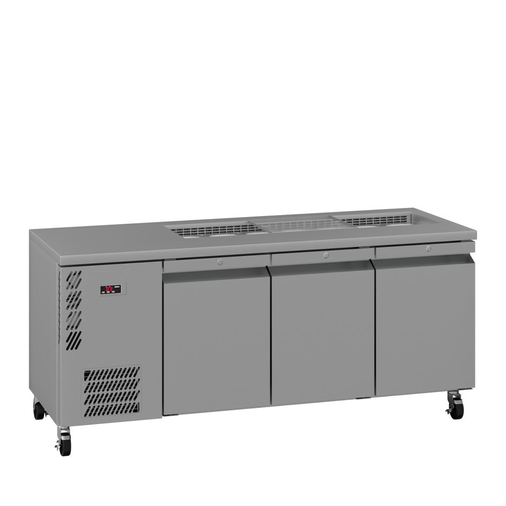 Williams Opal - Three Door Stainless Steel Under Counter Refrigerator With Blown Air Well HO3USSBA