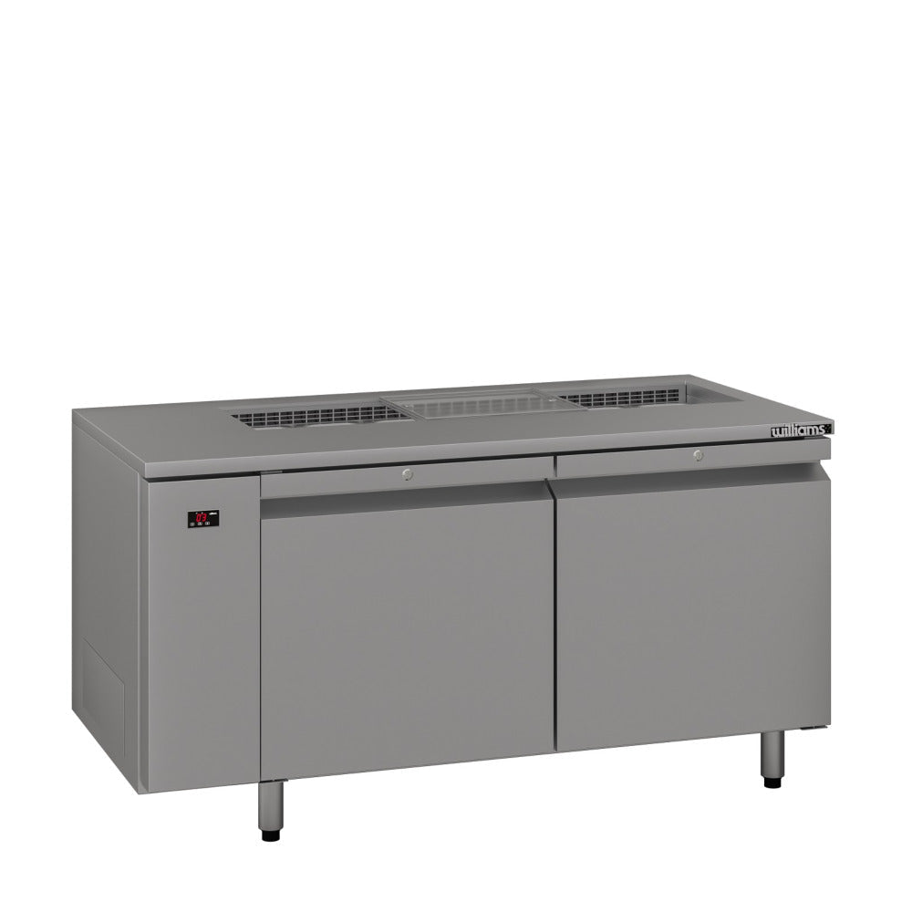 Williams Emerald - Two Door Stainless Steel Remote Under Counter Refrigerator With Blown Air Well HE2RSSBA