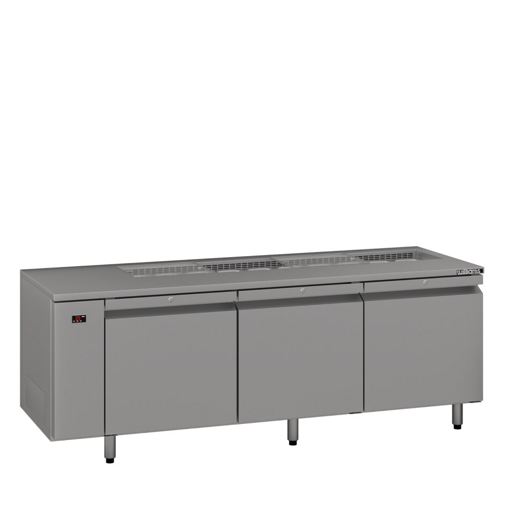 Williams Emerald - Three Door Stainless Steel Remote Under Counter Refrigerator With Blown Air Well HE3RSSBA