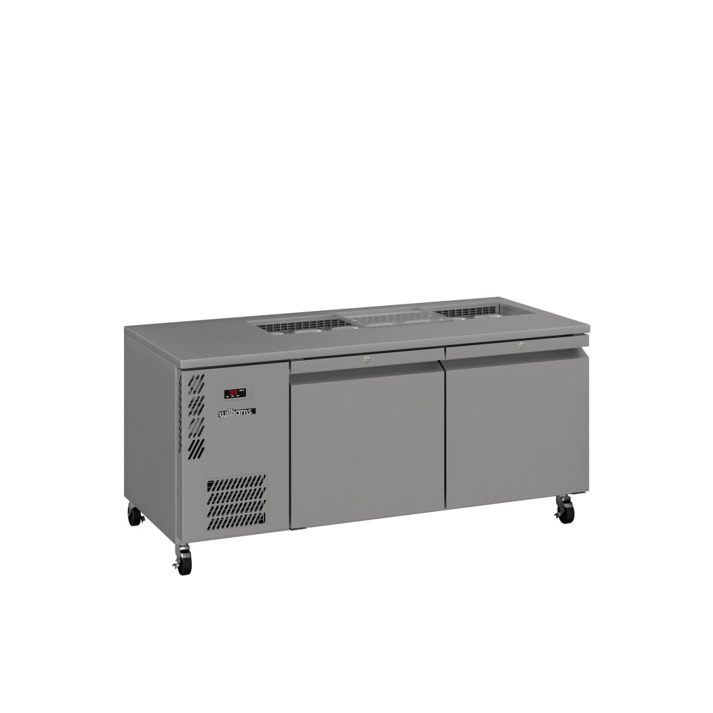 Williams Emerald - Two Door Stainless Steel Under Counter Refrigerator With Blown Air Well HE2USSBA