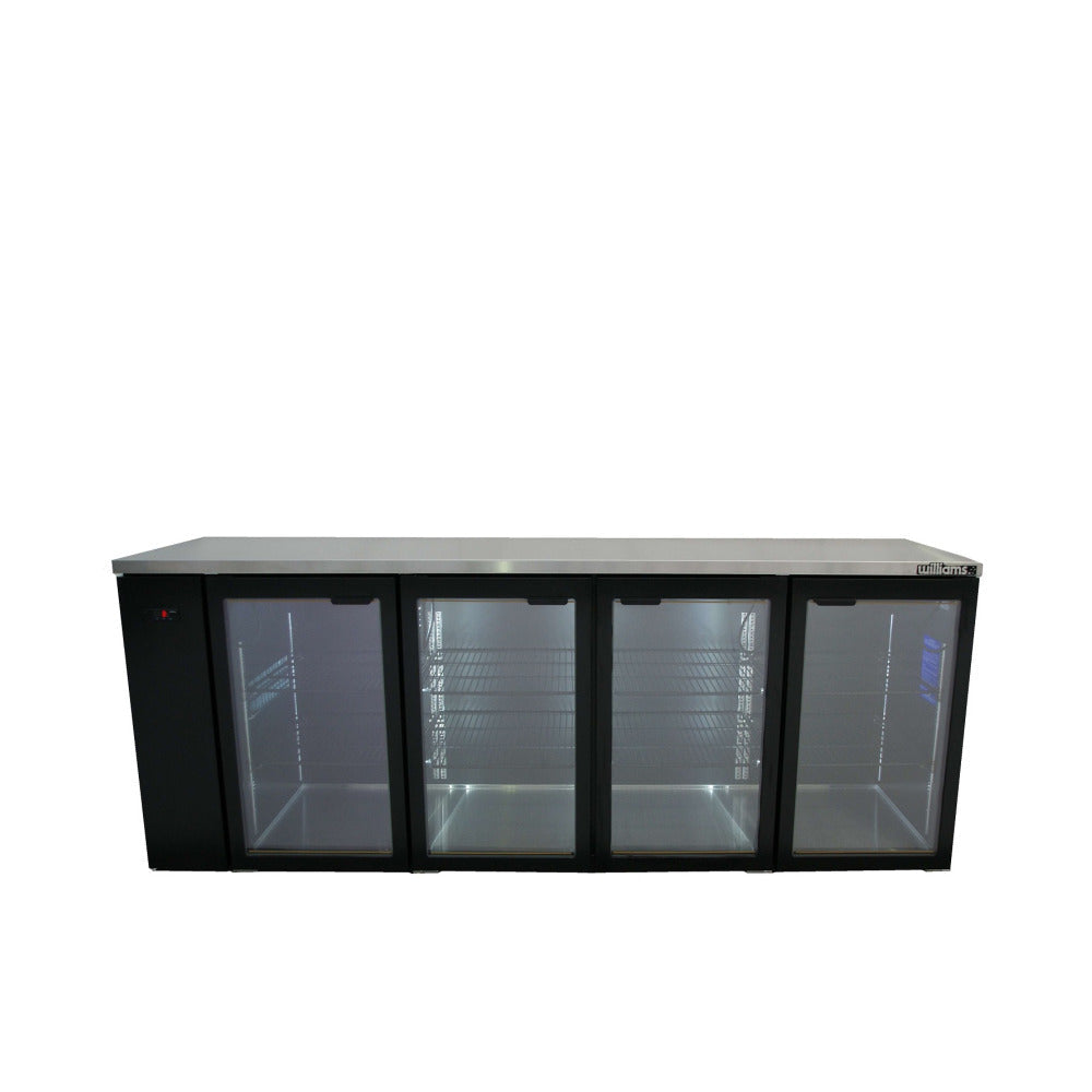 Williams Cameo - Four Door Black Colorbond Remote Back Bar Counter Display Refrigerator HC4RGB