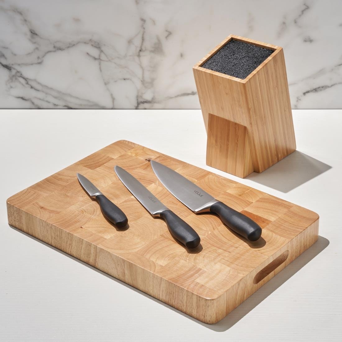 Vogue Prep Like a Pro 3-Piece Knife Set with Knife Block - SA645