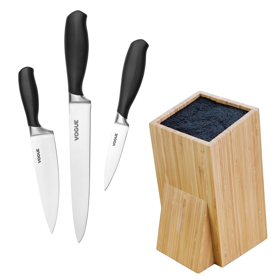 Vogue Prep Like a Pro 3-Piece Knife Set with Knife Block - SA645
