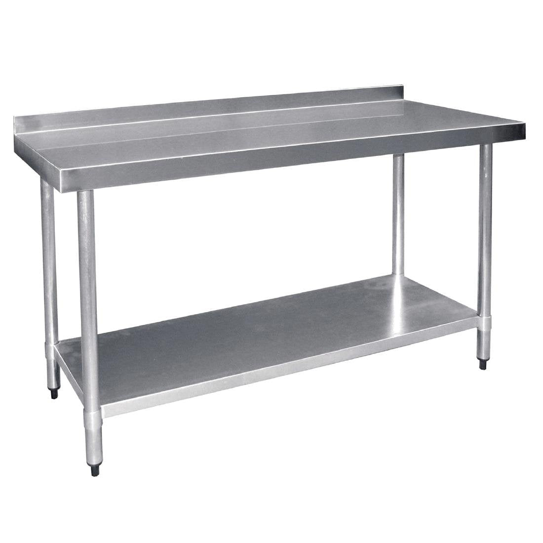 Vogue Stainless Steel Prep Table with Splashback 1800mm - T383