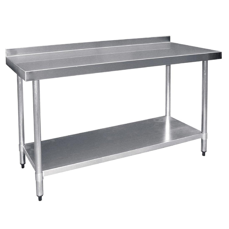 Vogue Stainless Steel Prep Table with Splashback