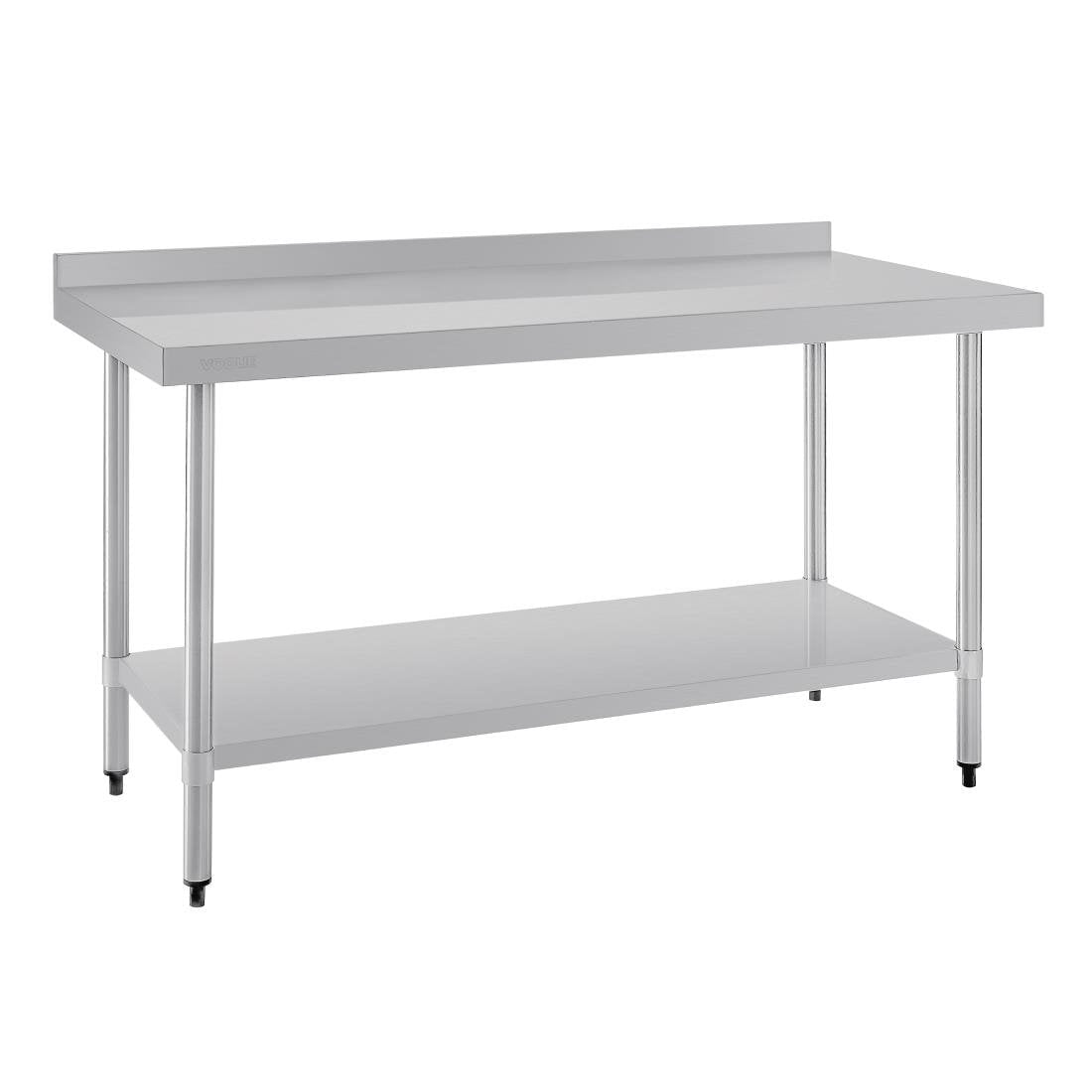 Vogue Stainless Steel Prep Table with Splashback 1800mm - T383