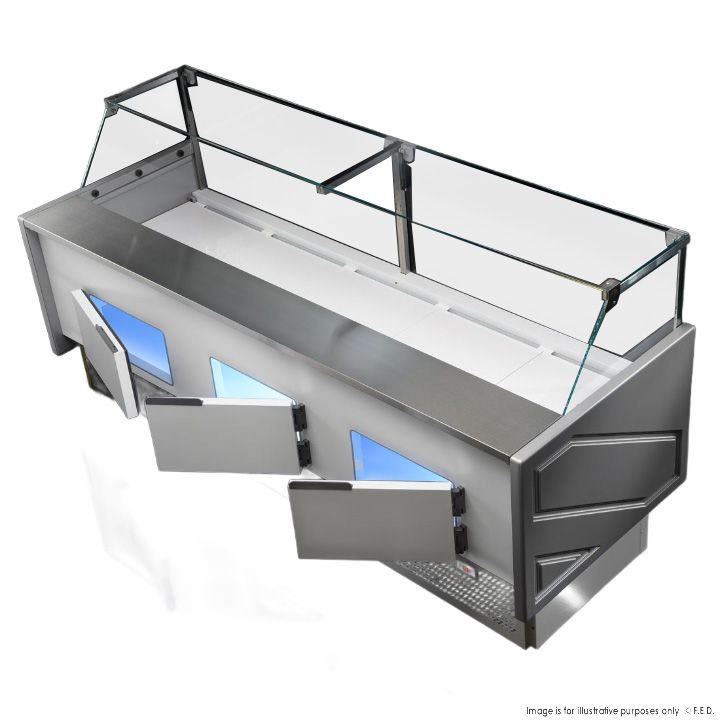 TECNODOM by FHE Serie Mr 2480Mm Wide Deli Display With Storage And Castors TDMR-0925
