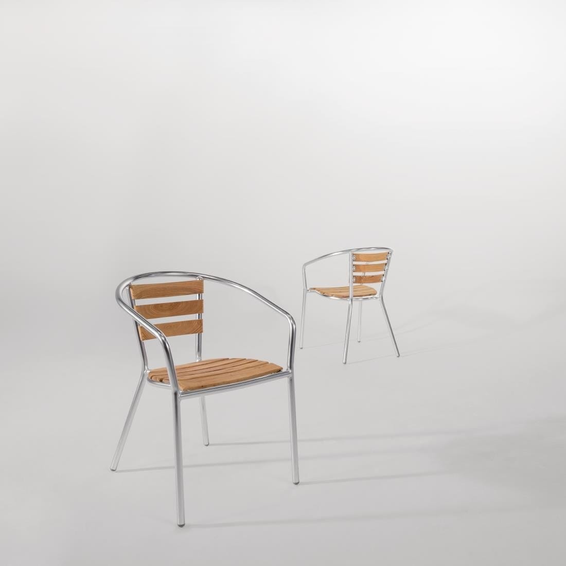 Bolero Aluminium & Ash Chairs (Pack of 4) - U421
