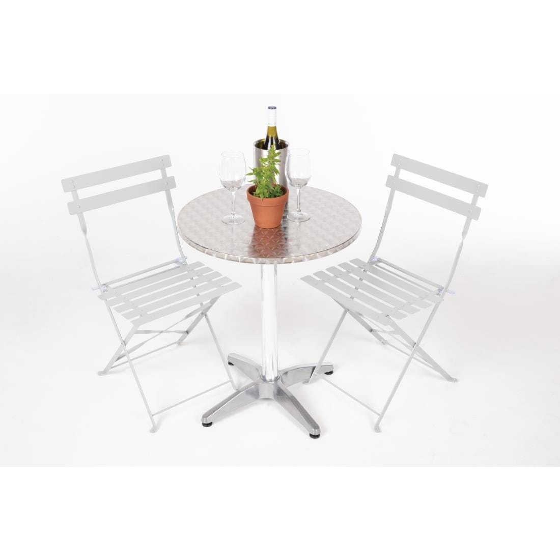 Bolero Round Bistro Table Stainless Steel 600mm - U425