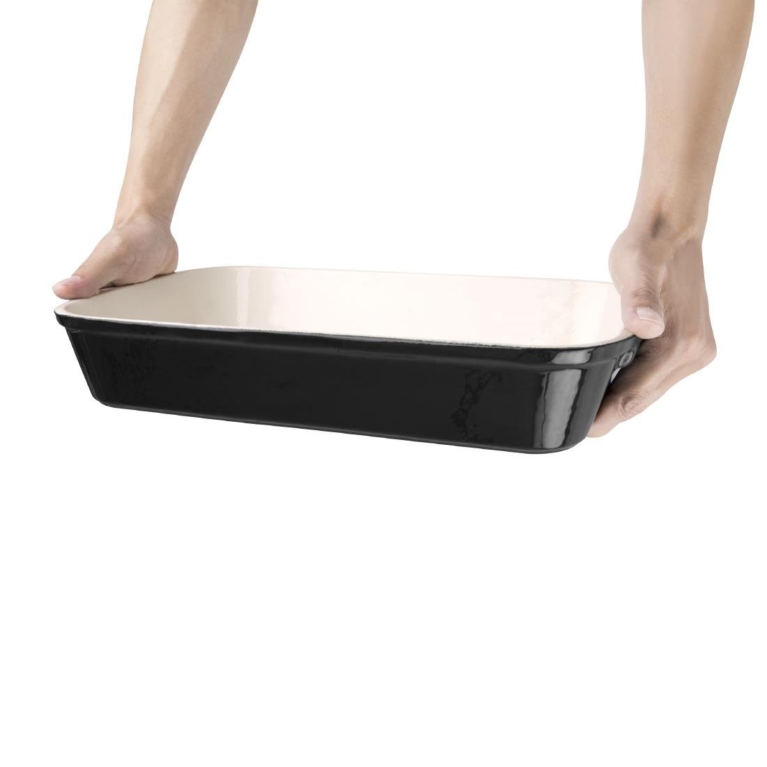 Vogue Black Cast Iron Roasting Dish 4Ltr - U571