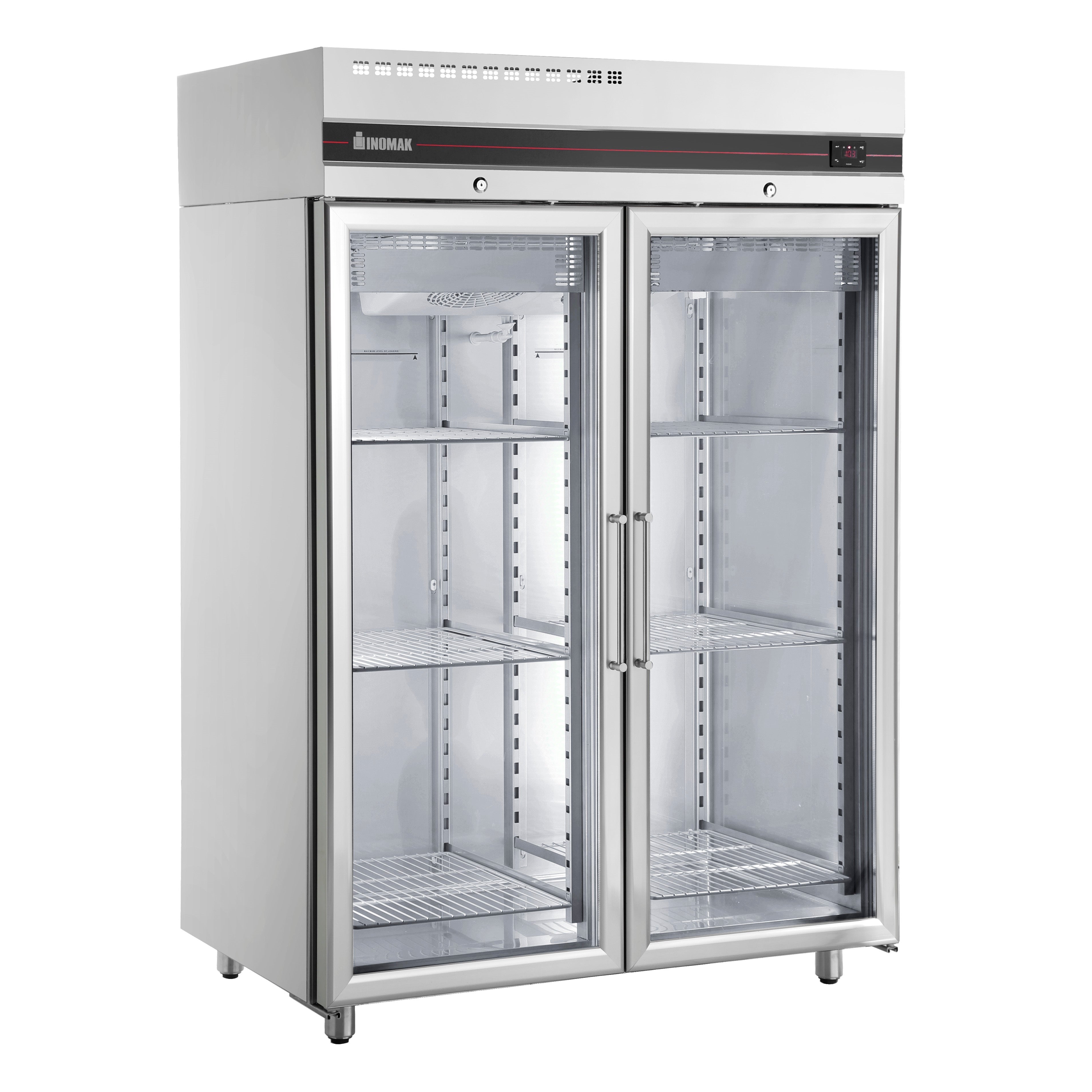Inomak Double Door Upright Glass Fridge - UFI1140G