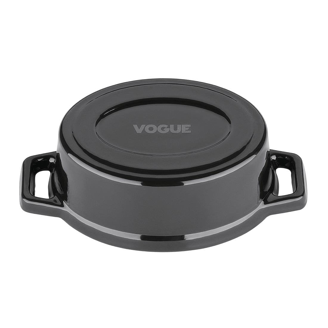 Vogue Black Cast Iron Oval Mini Pot 315ml - Y264