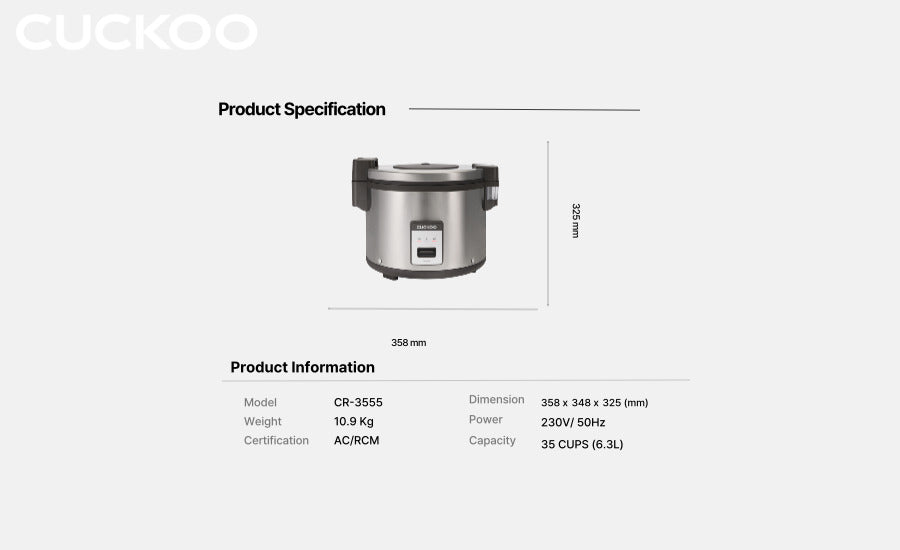 CUCKOO 35-Cup Commercial Rice Cooker