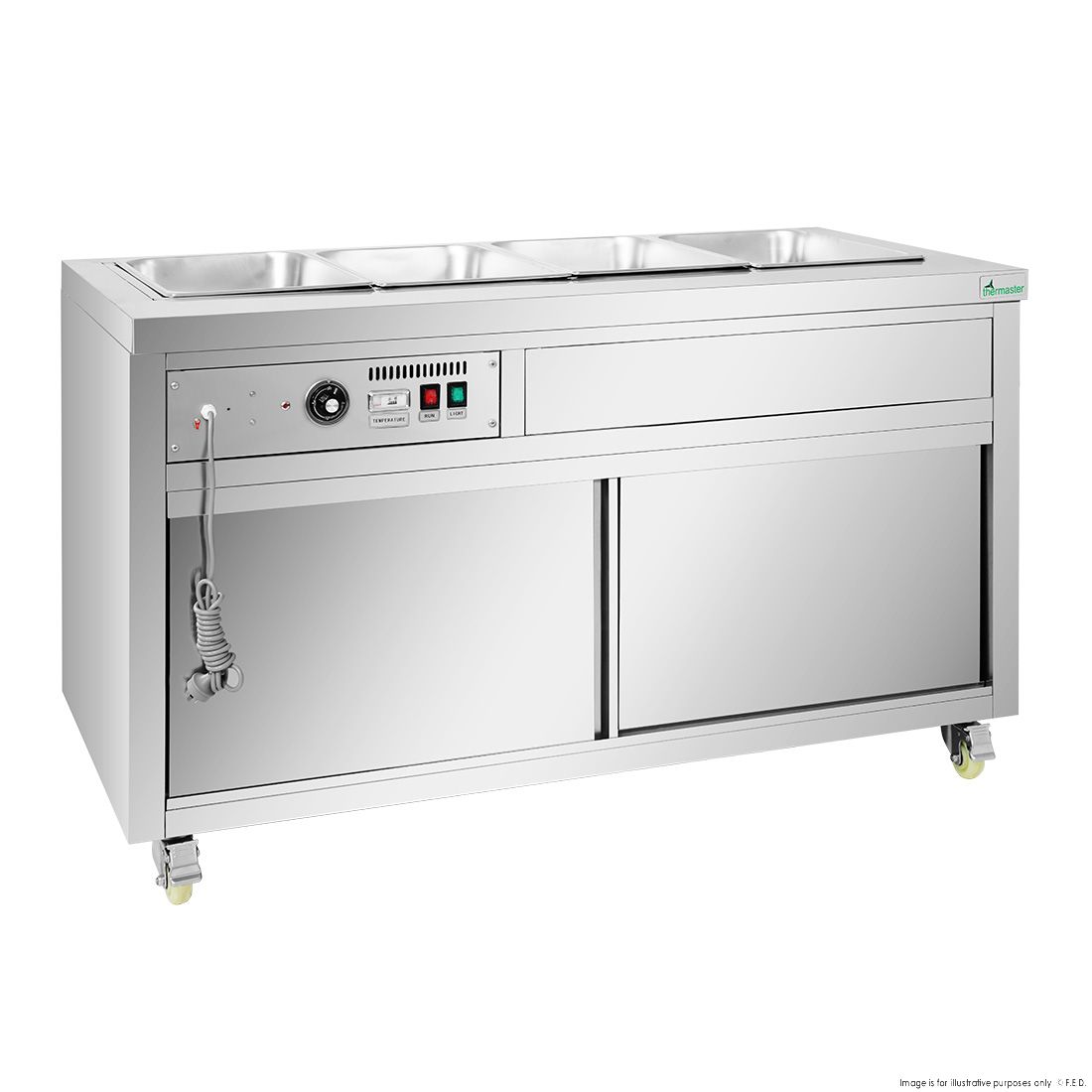 Thermaster Premium Wet And Dry Bain Marie Food Display 4X1/1 Gn Pans PG150FE-XB