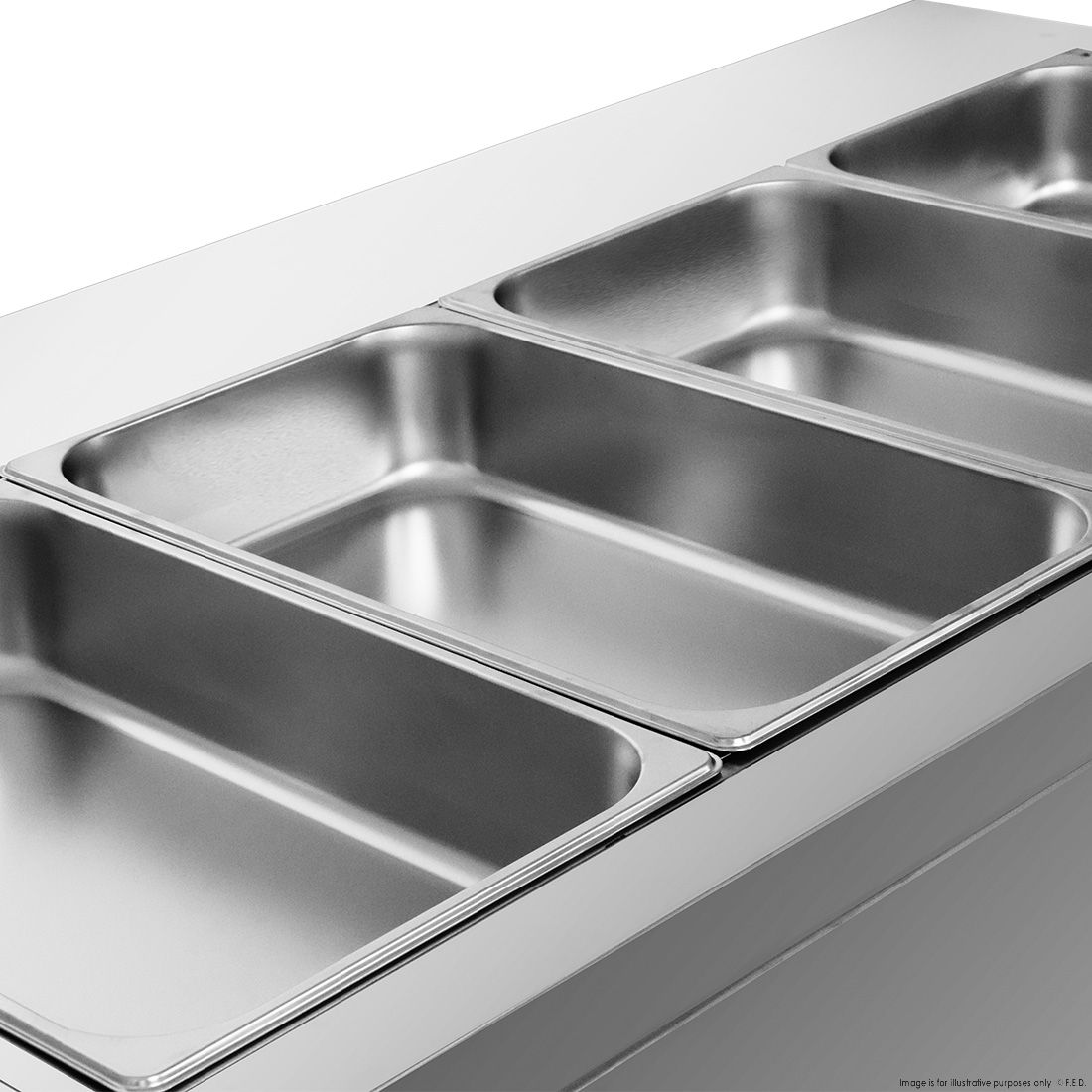 Thermaster Premium Wet And Dry Bain Marie Food Display 4X1/1 Gn Pans PG150FE-XB