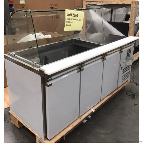 CLEARANCE - FED-X Three Door Salad Prep Fridge with Curve Glass Top - XTHP3100SALGC-NSW2161