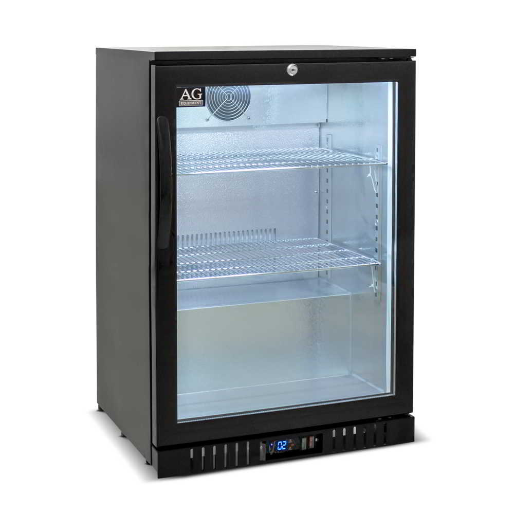 AG Equipment Single Door Bar Fridge - Black Body & Doors BEER1
