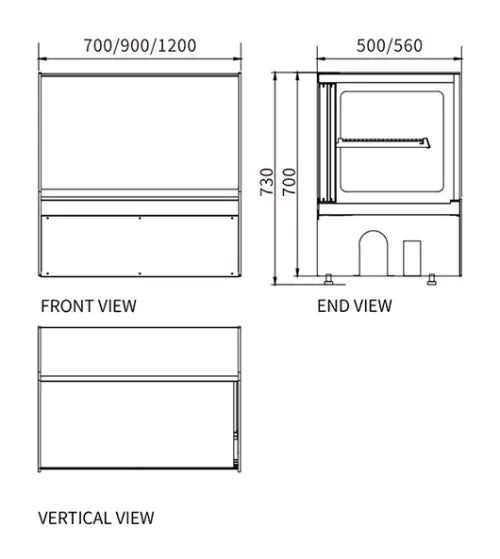 Snow Village Square Glass Chilled Counter-Top Food Display DG-TZ1200