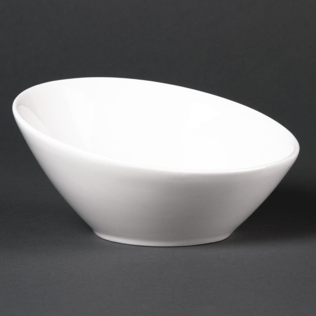 Olympia Lumina Oval Sloping Bowls White 148mm (6 Pack) - CF383