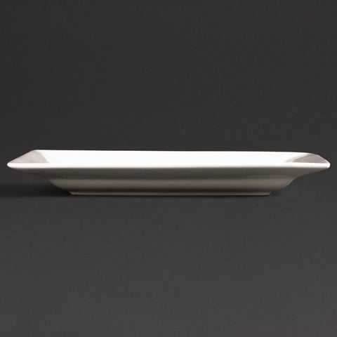 Olympia Lumina Wide Rim Rectangular Plates White 200x 130mm (6 Pack) - CD629