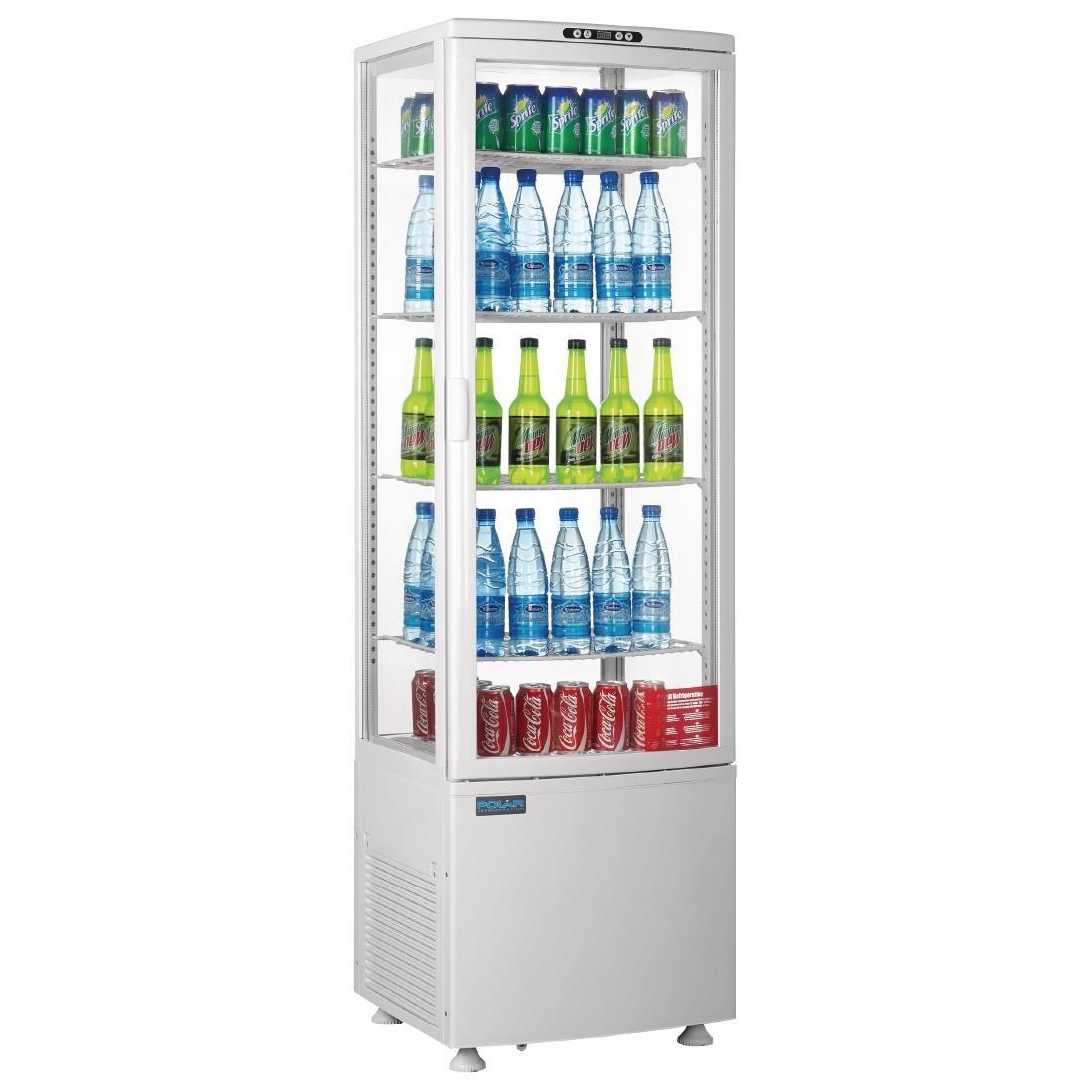 Polar C-Series Energy Efficient Curved Door Display Fridge White - 235Ltr