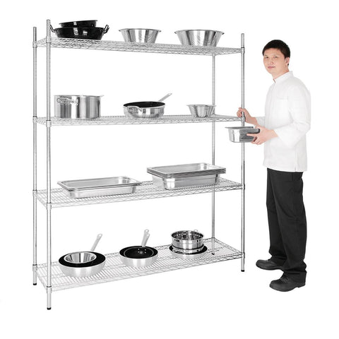 Vogue 4 Tier Wire Shelving Kit -1525x460mm - L929