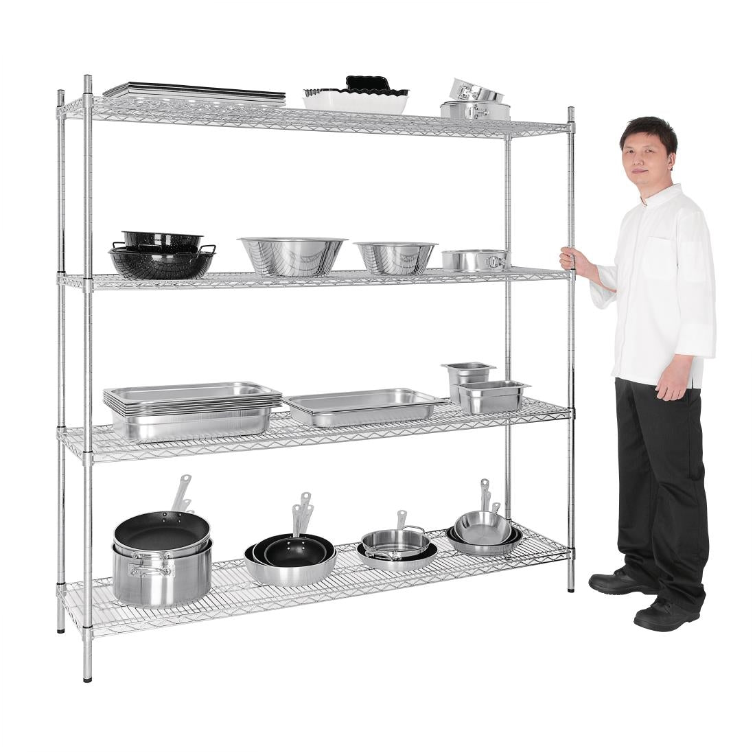Vogue 4 Tier Wire Shelving Kit - 1830x460mm - L939