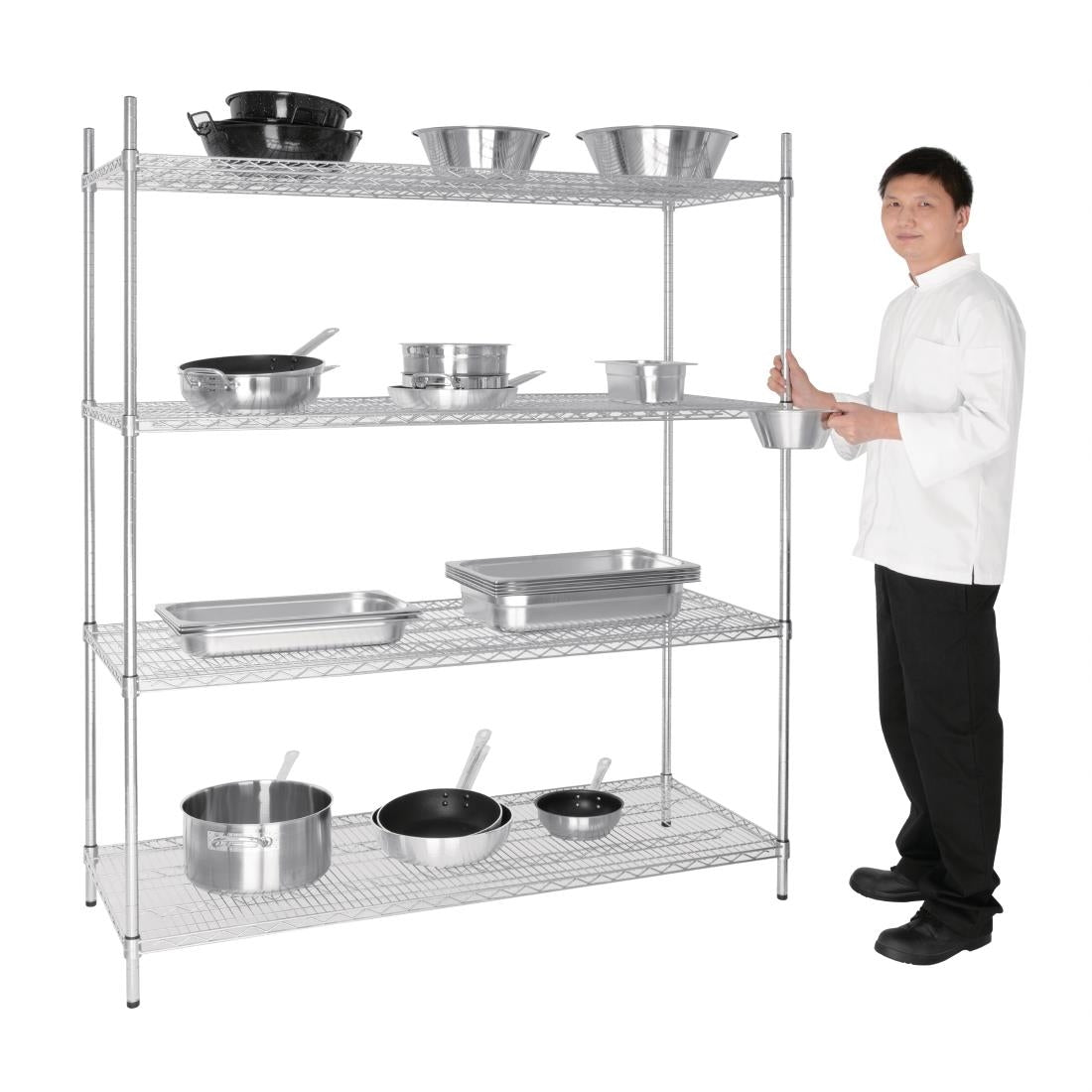 Vogue 4 Tier Wire Shelving Kit 1525x610mm - U258