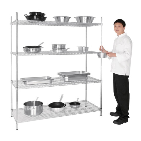 Vogue 4 Tier Wire Shelving Kit 1525x610mm - U258