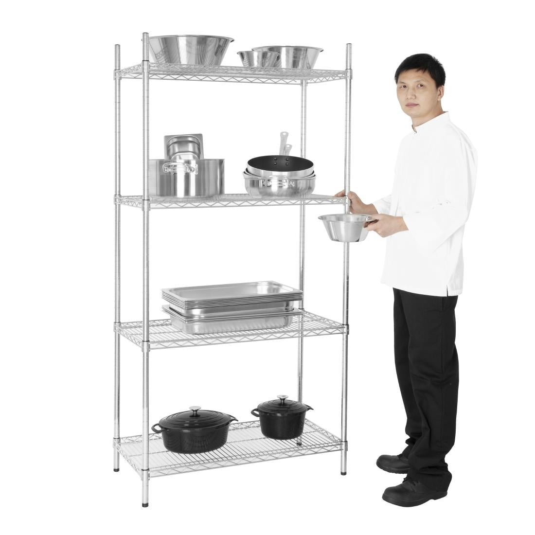 Vogue 4 Tier Wire Shelving Kit - 910x460mm - L927