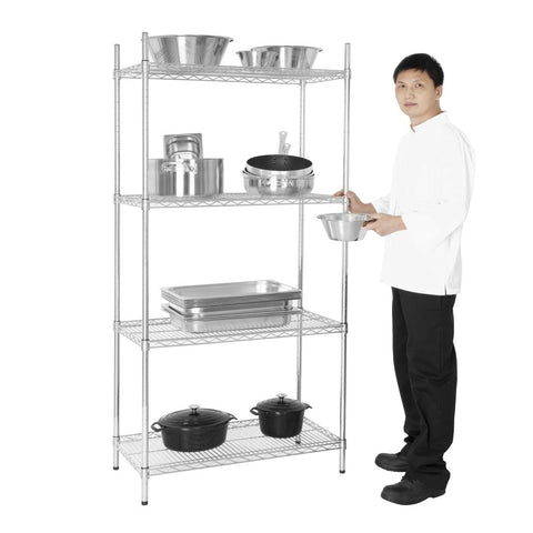 Vogue 4 Tier Wire Shelving Kit - 910x460mm - L927