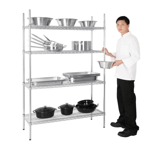 Vogue 4 Tier Wire Shelving Kit - 1220x460mm - L928