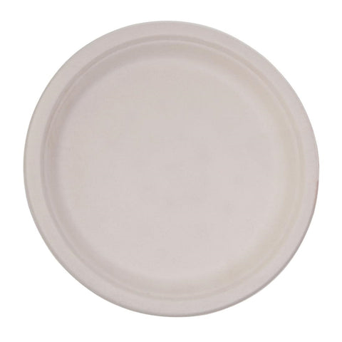 Fiesta Compostable Bagasse Round Plates Natural Colour 260mm (Pack of 50) - FC545