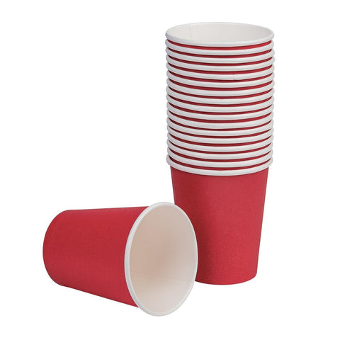 Fiesta Recyclable Takeaway Coffee Cups Single Wall Red 225ml (Pack of 1000) - GP409