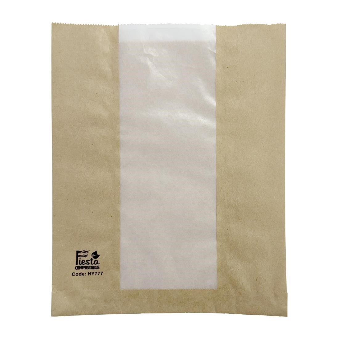 Fiesta Compostable Bread Bags with Glassine Window 266x215x88mm (Pack 1000) - HY777