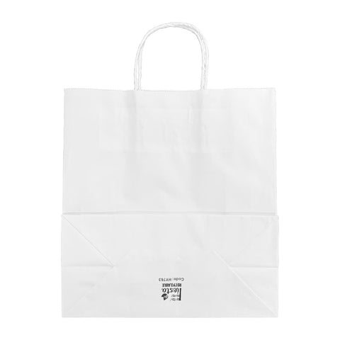 Fiesta Recyclable Twist Handle White Paper Bags Medium (250 Pack) - HY763