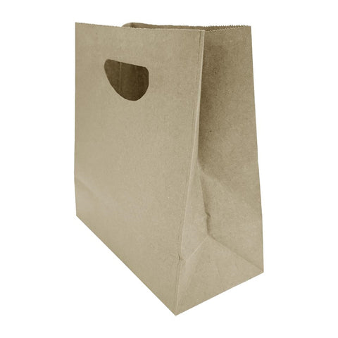 Fiesta Recyclable D Cut Handle Brown Paper Bags Medium (250 Pack) - HY764