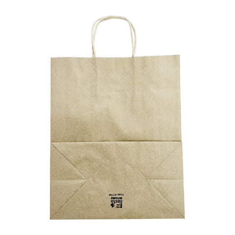 Fiesta Recyclable Twist Handle Brown Paper Bags Large (250 Pack) - HY766