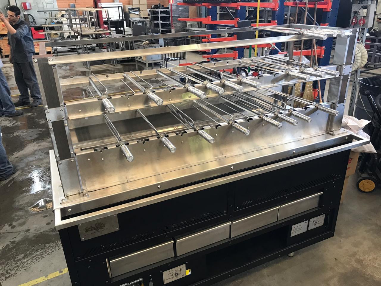 Scheer Gas Lava Rock Open Rear Rotisserie - 1200mm Width - LV500A