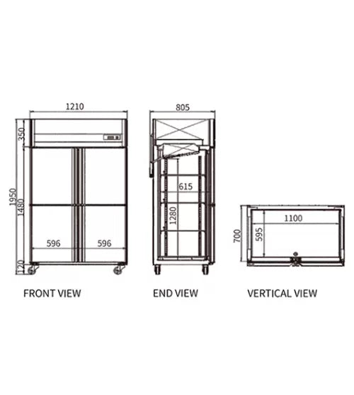 Snow Village Stainless Steel Four Door Freezer CFD-40D4F