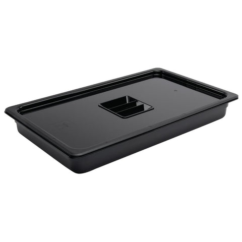 Vogue Black Polycarbonate 1/1 Gastronorm Tray 65mm - U454